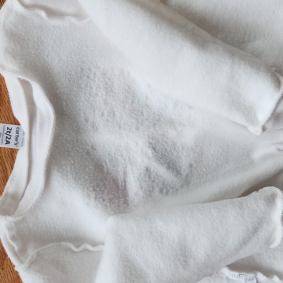 Carters Toddler White Lightweight Fleece Shirt Long Sleeve 2T - Picture 15 of 16
